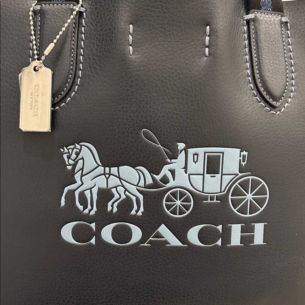 Coach (NWT) Derby Tote in Midnight Navy - Picture 3 of 14